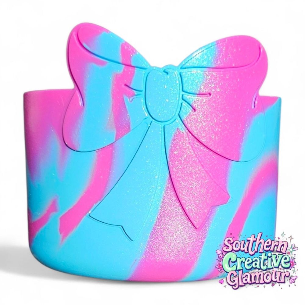 Tumbler Boot | Pink Splash Princess Bow Tumbler Sleeve